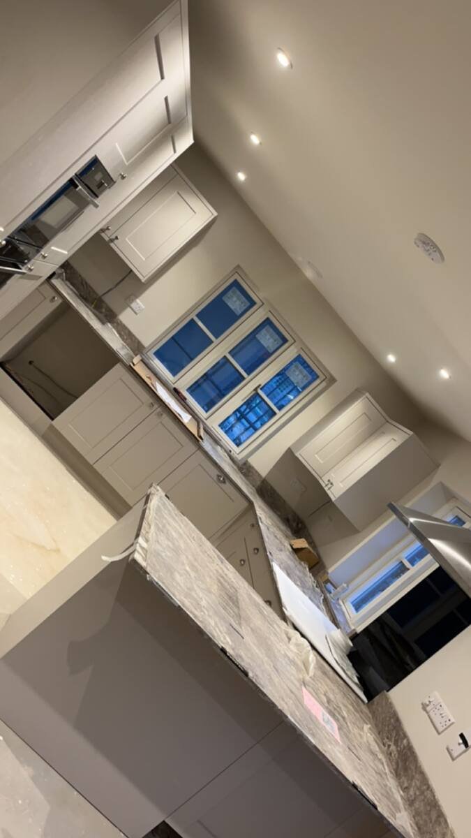 White shaker kitchen installation