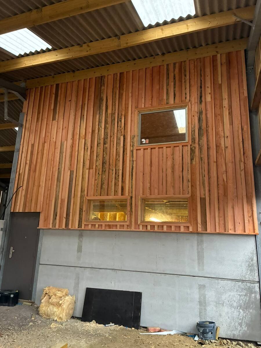 Cedar timber cladding on barn conversion