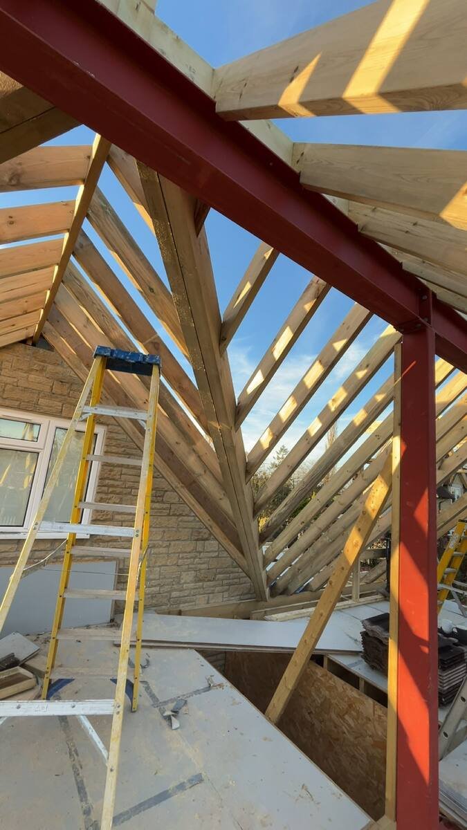 Complex hip roof timber framing