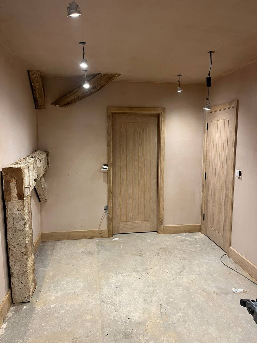 Oak internal doors and joinery installation